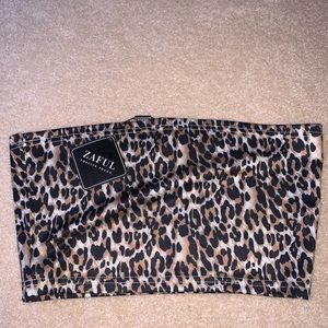 Leopard crop cute top
